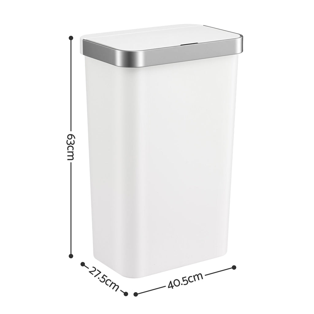 Devanti 50L Motion Sensor Trash Bin Automatic Kitchen Waste Dustbin White
