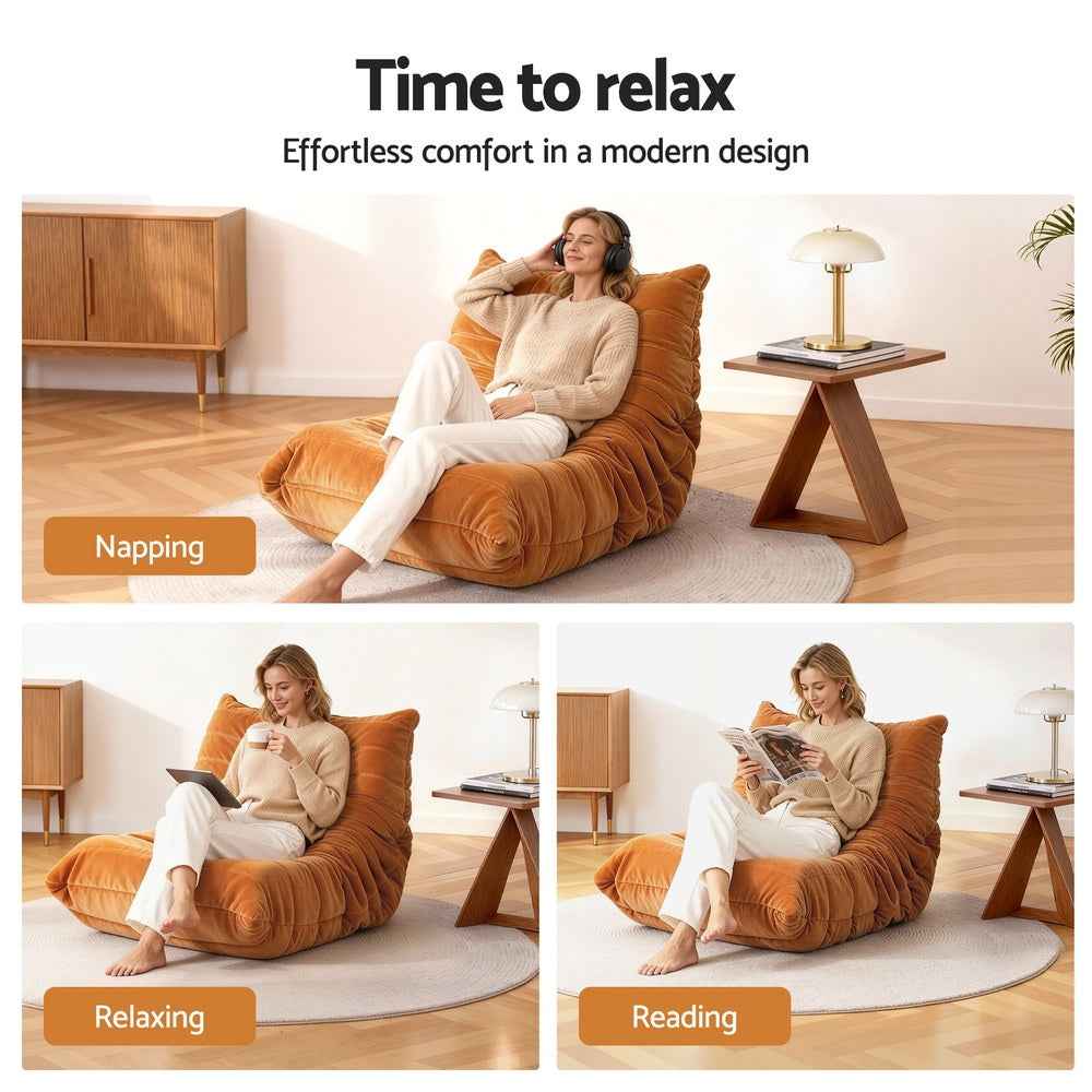 Artiss Lazy Sofa Accent Chair Floor Couch Leisure Lounge Foam Pouffe Recliner