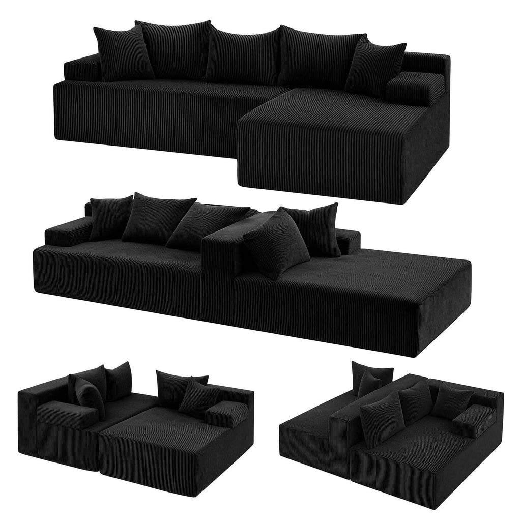Artiss Modular Sectional Sofa Bed Convertible L-Shaped Couch with Deep Seat for Living Room