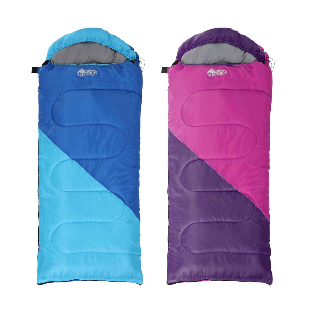 Weisshorn Sleeping Bag Set of 2 Kids Single 172cm Thermal Camping Hiking