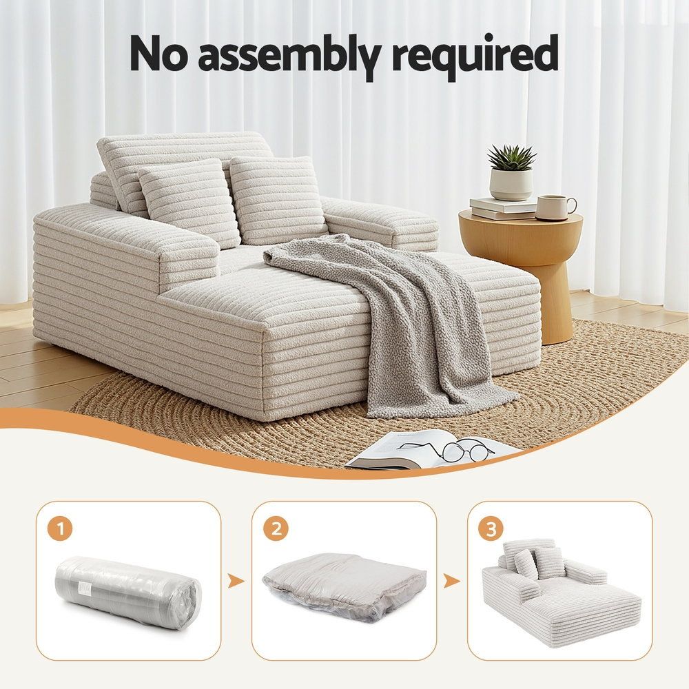 Artiss Sofa Bed Lounge Chair Recliner Couch Reading Chairs Sleeper Cloud Sofas Faux Fur Fabric