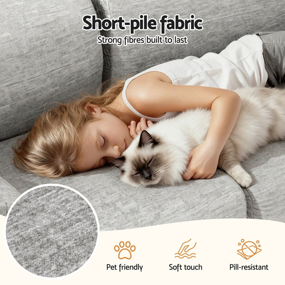 Artiss 2 Seater Sofa Modular Sectional Sofas Couch Bed No Assembly Living Room Grey - YDS.com.au