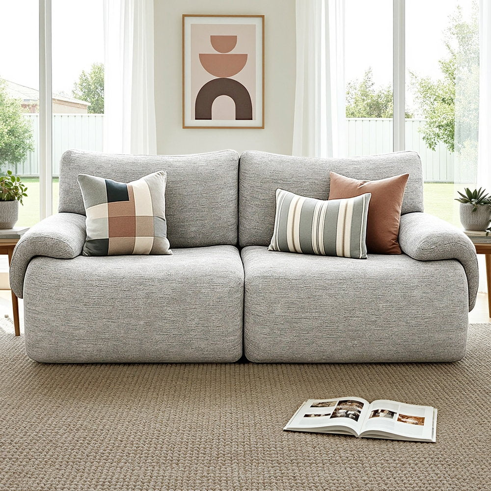 Artiss 2 Seater Sofa Modular Sectional Sofas Couch Bed No Assembly Living Room Grey - YDS.com.au