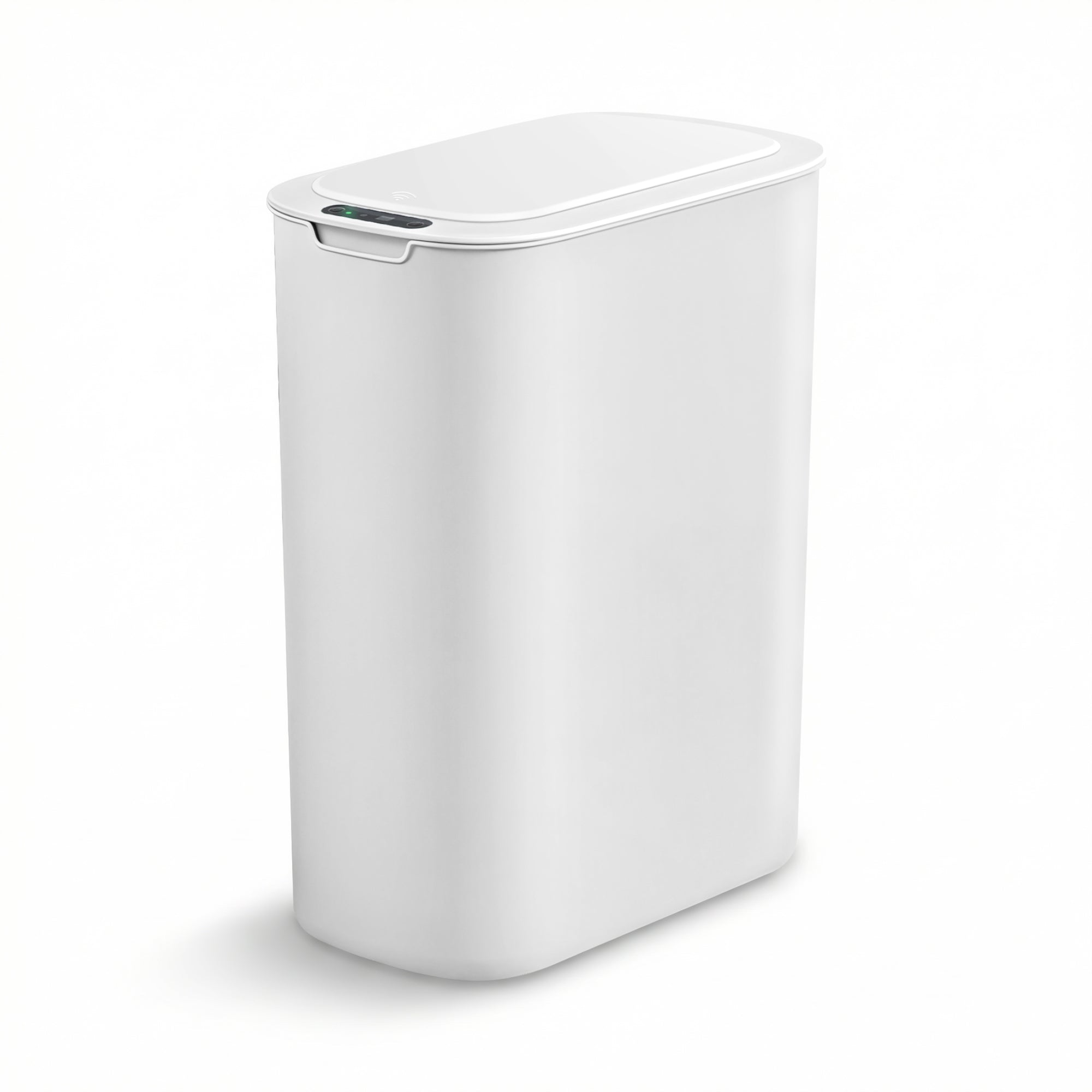 Devanti Automatic Trash Bin with Lid 25L Motion Sensor Kitchen Bin Touchless Garbage Can Plastic Slim Rubbish Bin with Liner Holder for Kitchen, Home, Office, White