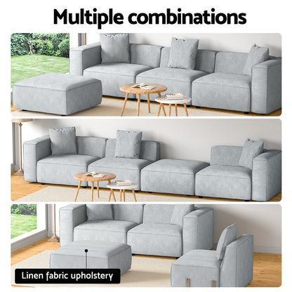 Conjunto de sofá modular Artiss de 4 plazas en color gris