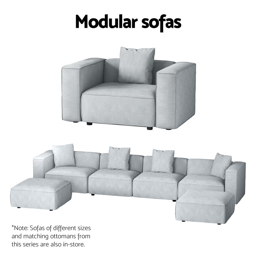 Artiss Modular Sofa Chaise Set 4-Seater Grey