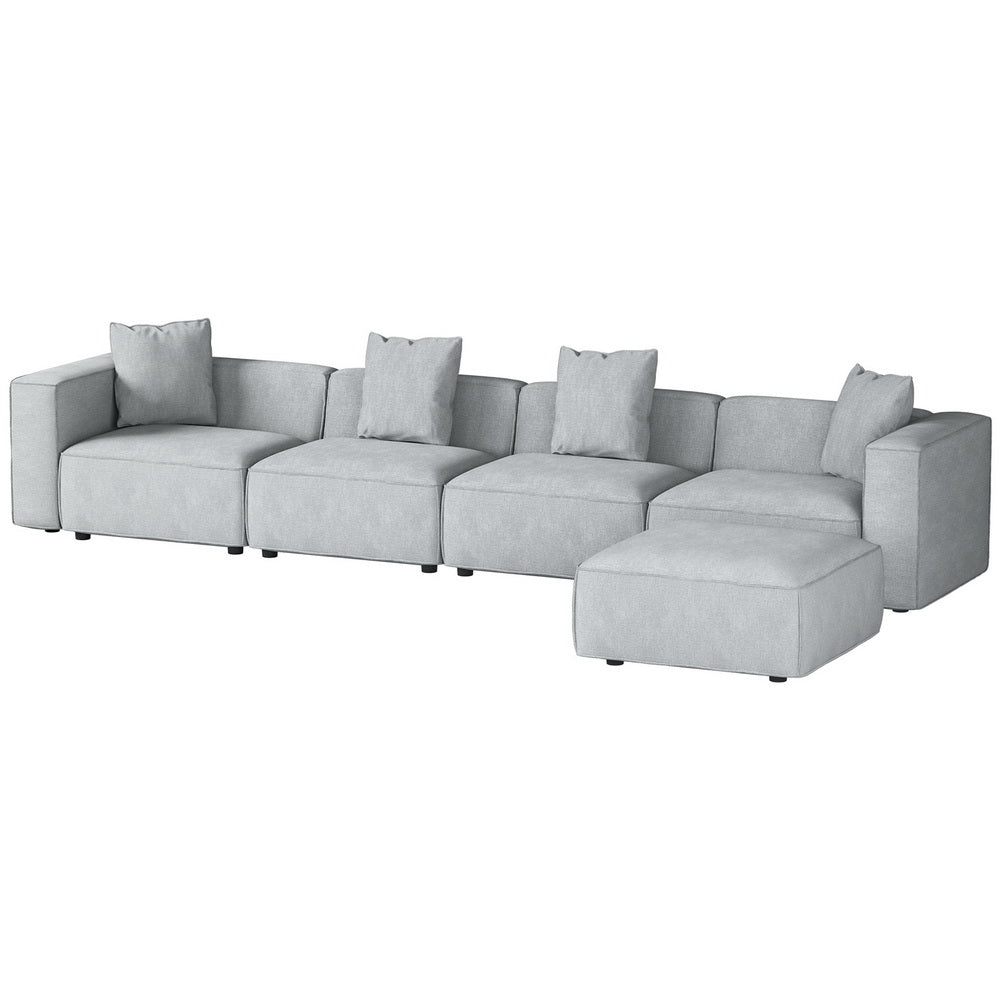 Conjunto de sofá modular Artiss de 5 plazas en color gris