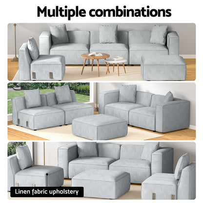 Conjunto de sofá modular Artiss de 5 plazas en color gris