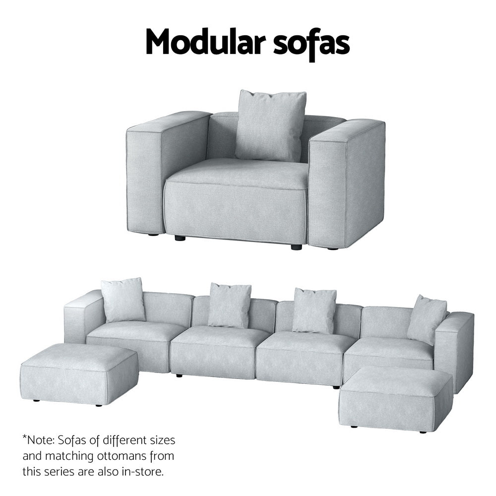 Conjunto de sofá modular Artiss de 5 plazas en color gris