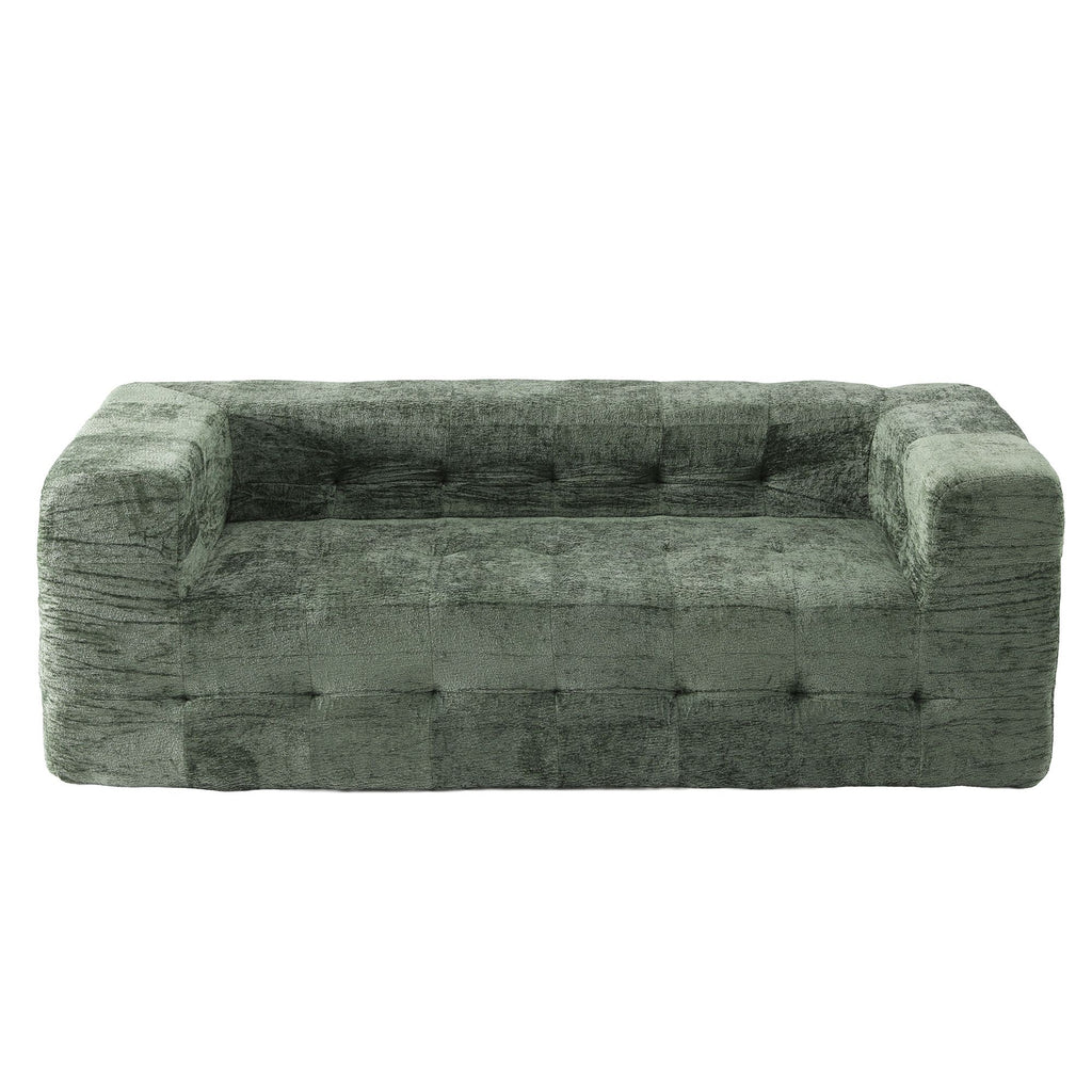 Artiss Comfort Boneless Sofa for Living Room Green Luxury Chenille