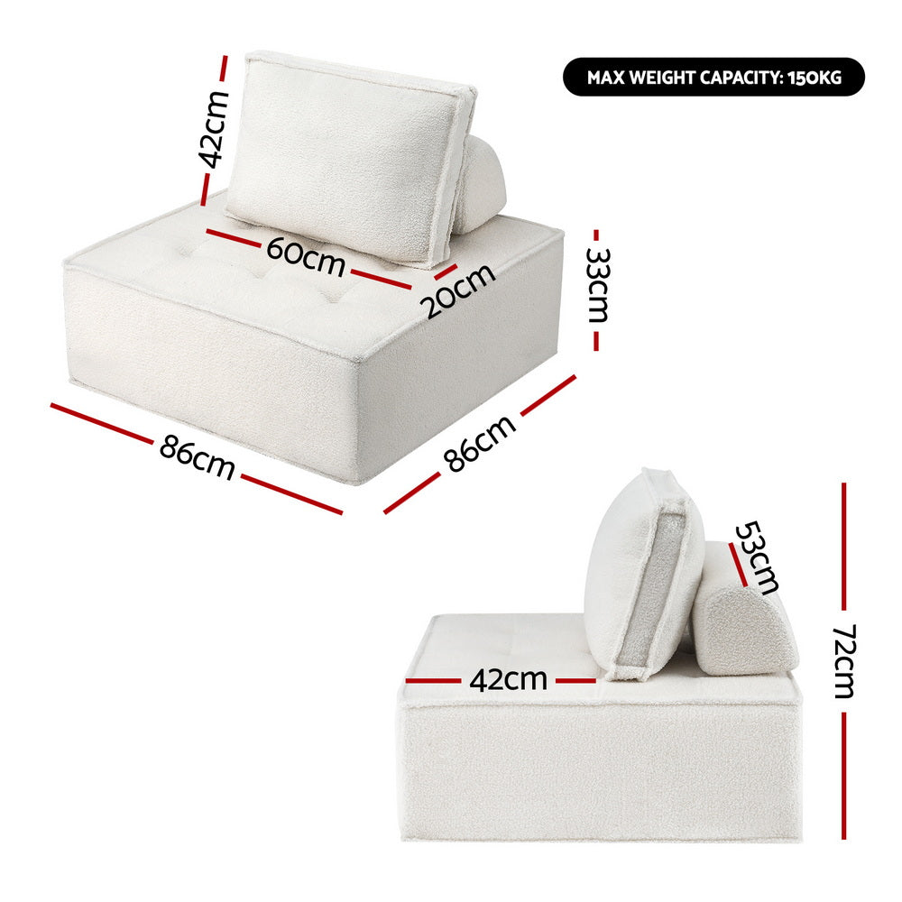 Artiss 2 Floor Sofa Lounge Chair with Pillow