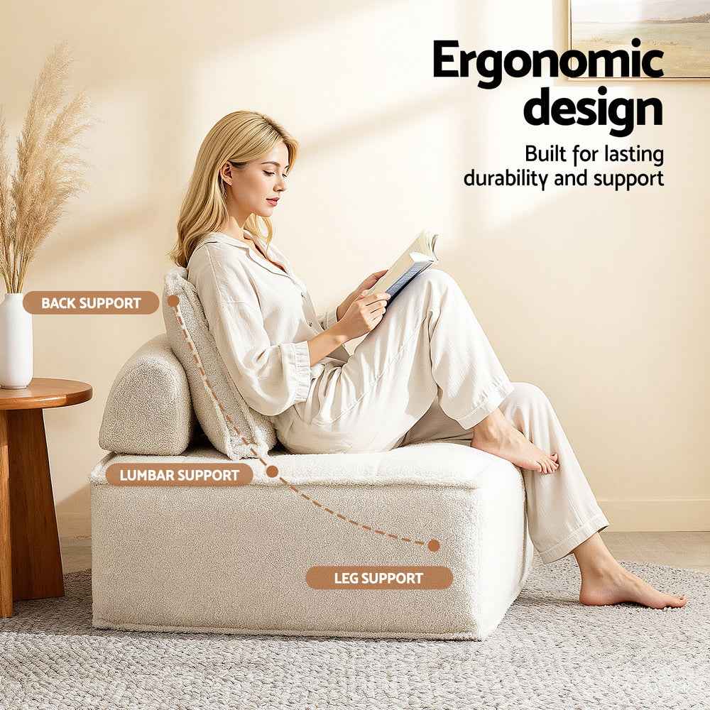 Artiss Floor Sofa Lounge Chair 4 Seater with Pillow