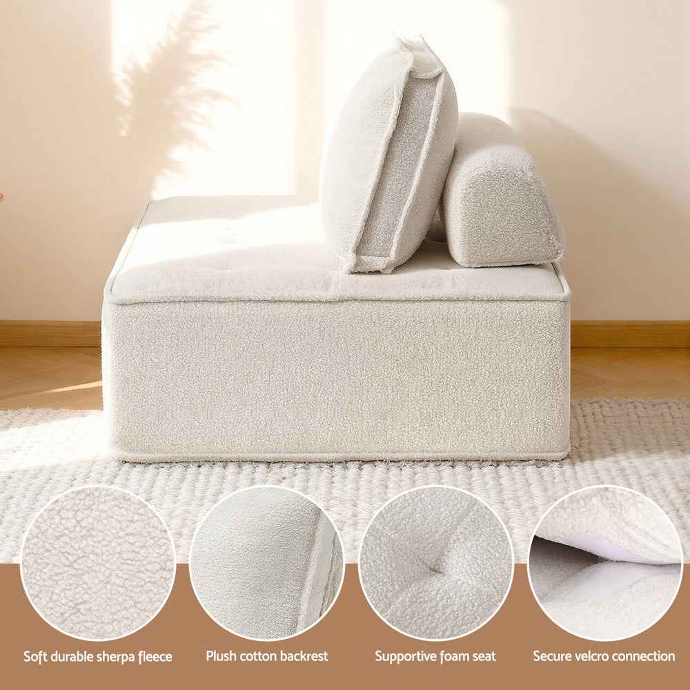 Artiss Floor Sofa Lounge Chair 4 Seater with Pillow