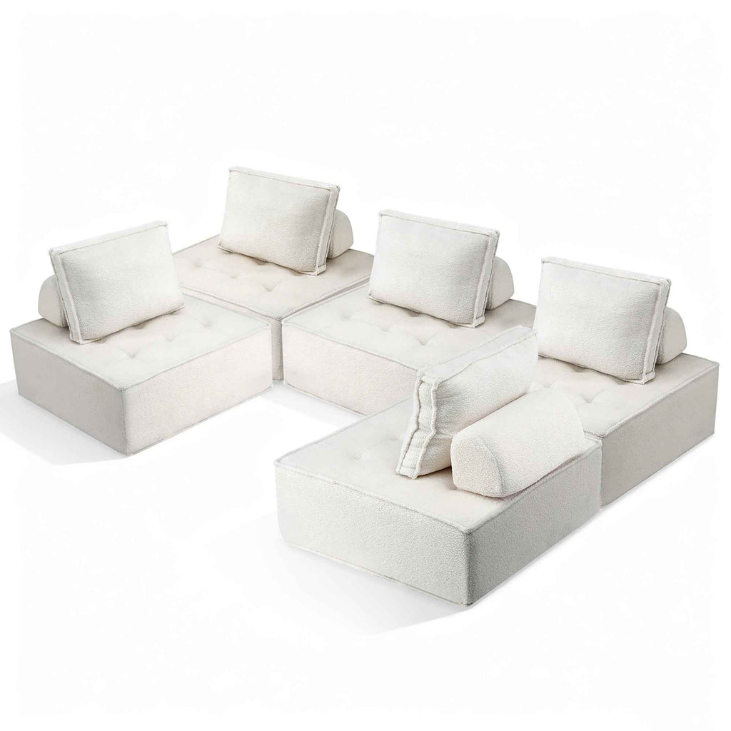 Artiss Floor Sofa Lounge Chair 5 Seater with Pillow