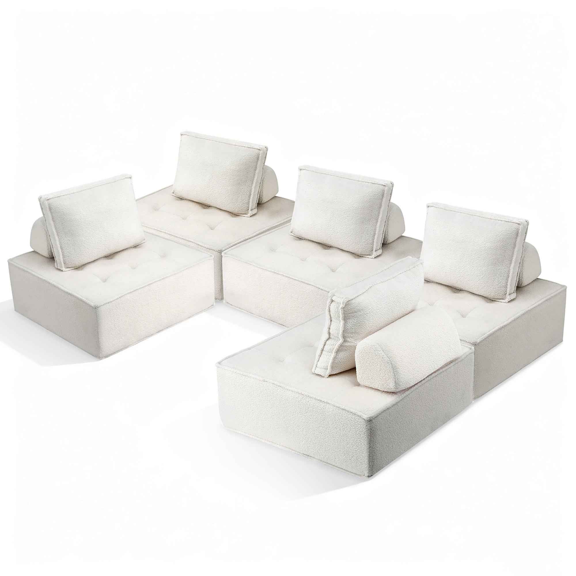 Artiss Floor Sofa Lounge Chair 5 Seater with Pillow