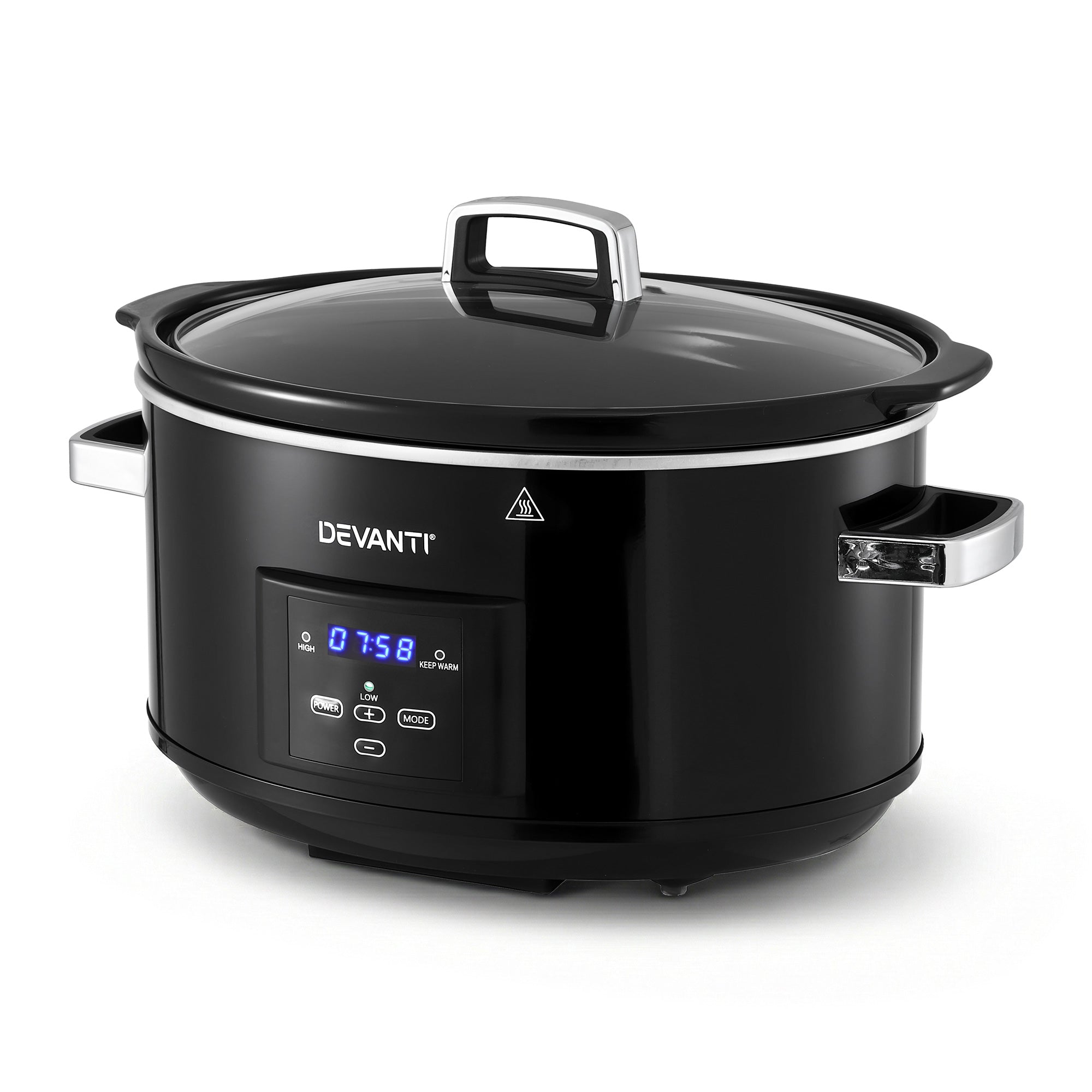 Devanti 8L Slow Cooker Electric Multi Cooker with 3 Heat Settings and Keep Warm Function