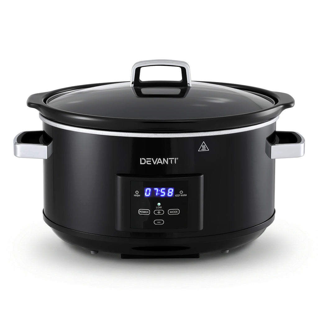 Devanti 8L Slow Cooker Electric Multi Cooker with 3 Heat Settings and Keep Warm Function
