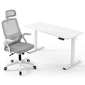 Artiss Standing Desk Office Chair Sit Stand Ergonomic Combo 140cm White