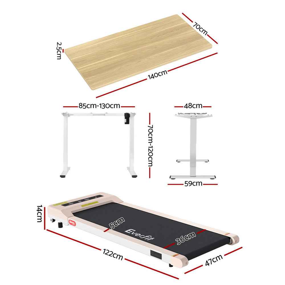 Artiss Electric Treadmill with 140cm Automatic Standing Desk Walking Pad 360mm