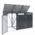 Giantz Bin Shed Triple Wheelie Waste Bins Storage Steel Garden Enclosure Grey