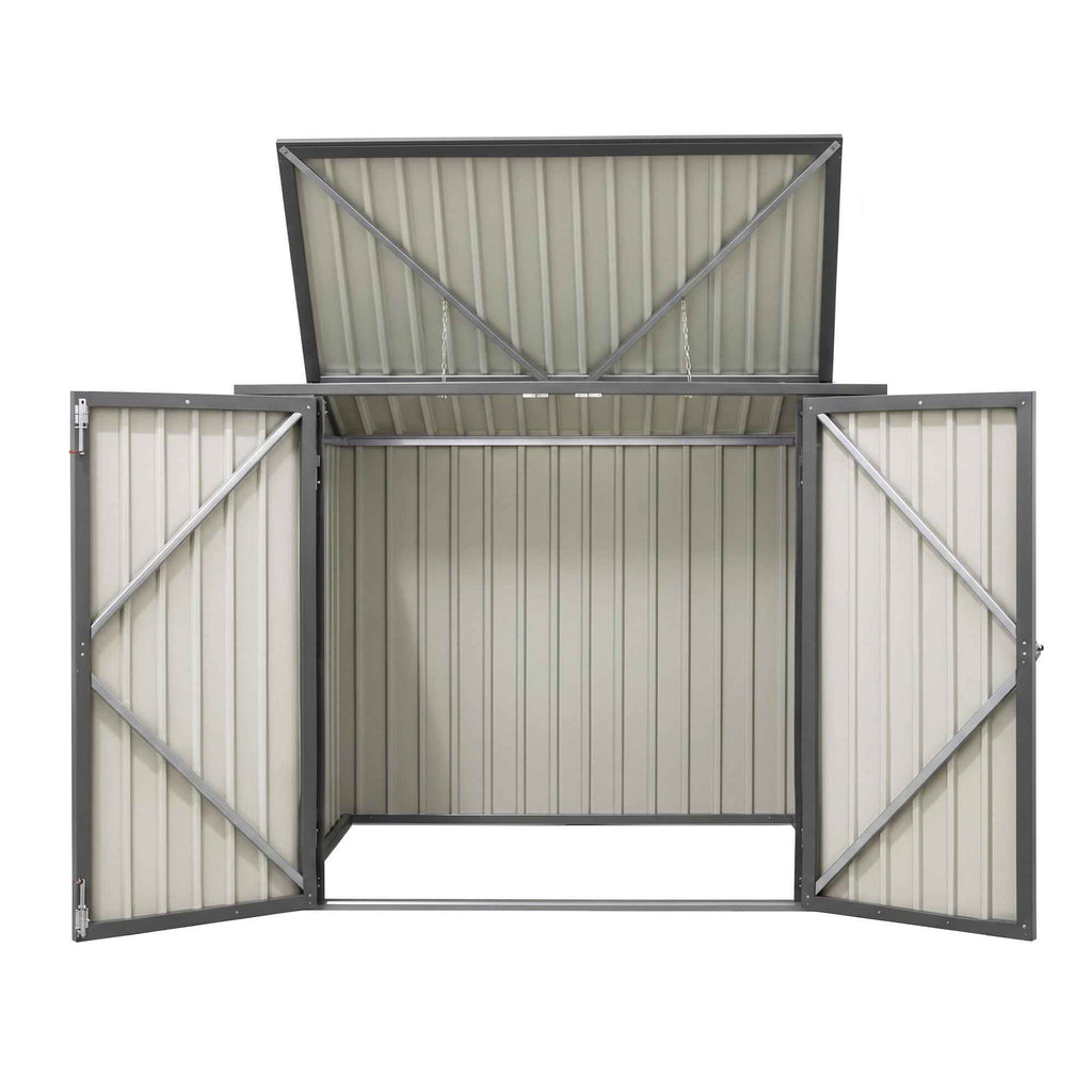Giantz Garden Shed Wheelie Bin Storage Enclosure Outdoor Lockable Steel Cabinet