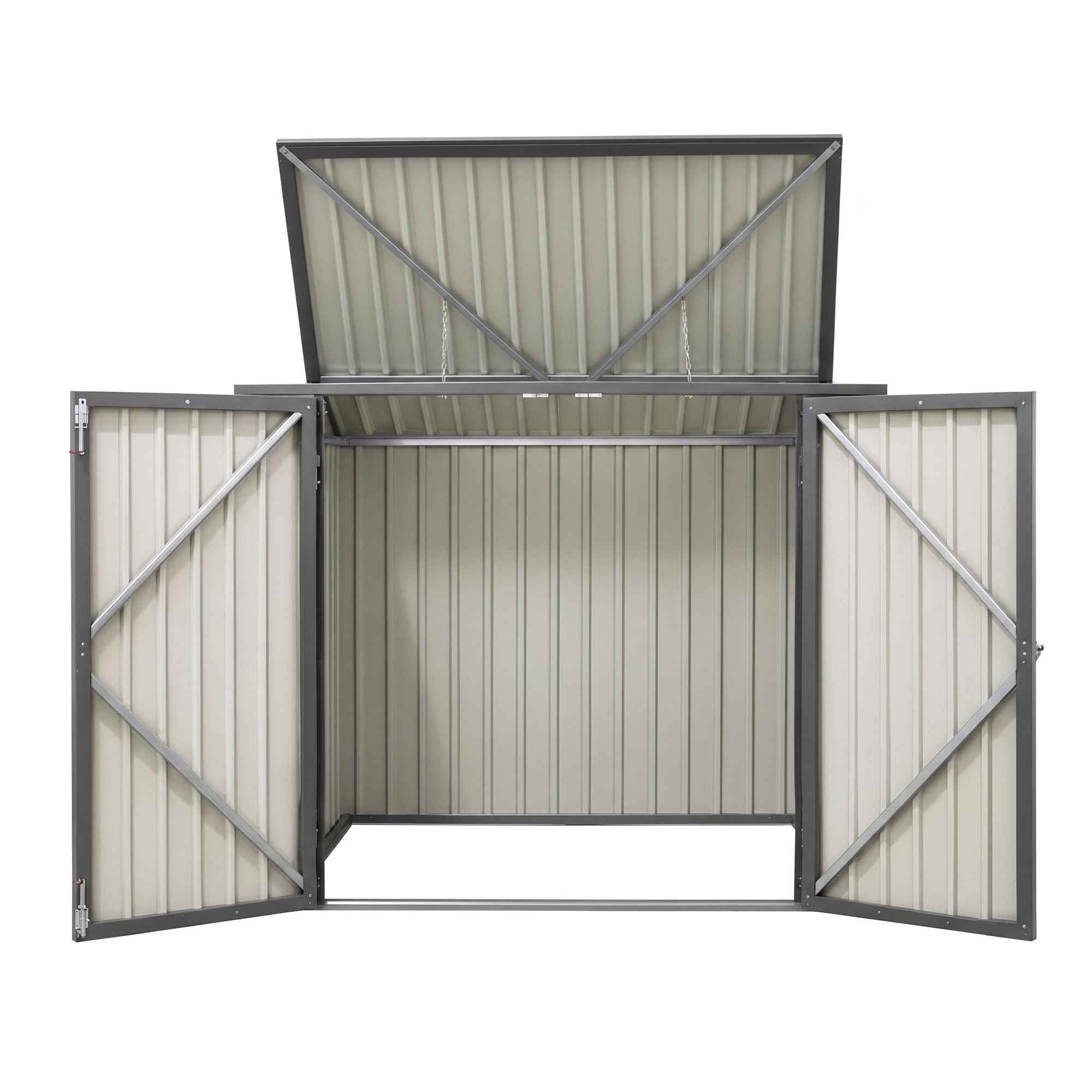 Giantz Garden Shed Wheelie Bin Storage Enclosure Outdoor Lockable Steel Cabinet