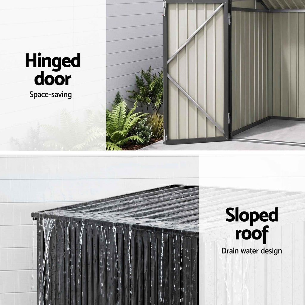 Giantz Garden Shed Wheelie Bin Storage Enclosure Outdoor Lockable Steel Cabinet