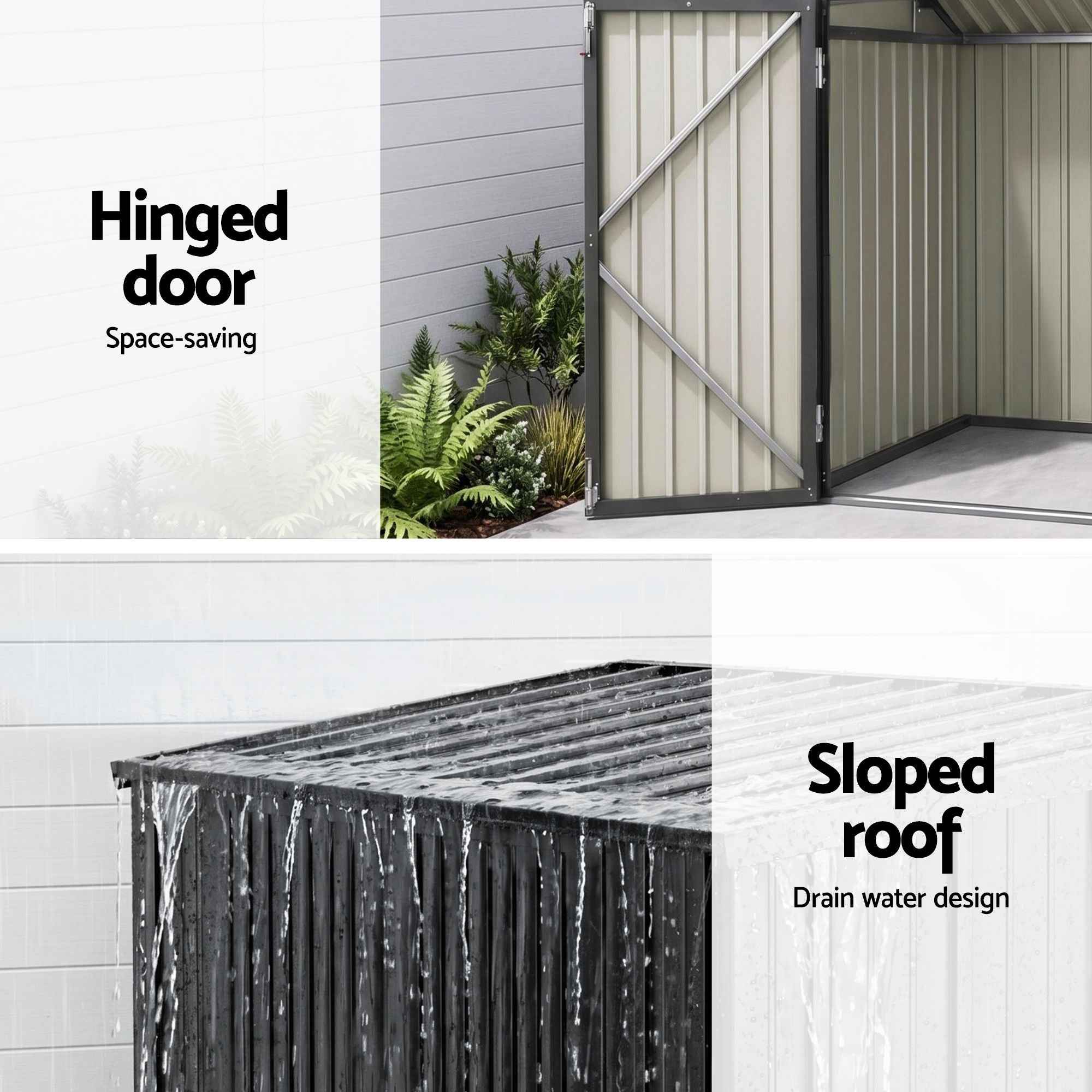Giantz Garden Shed Wheelie Bin Storage Enclosure Outdoor Lockable Steel Cabinet