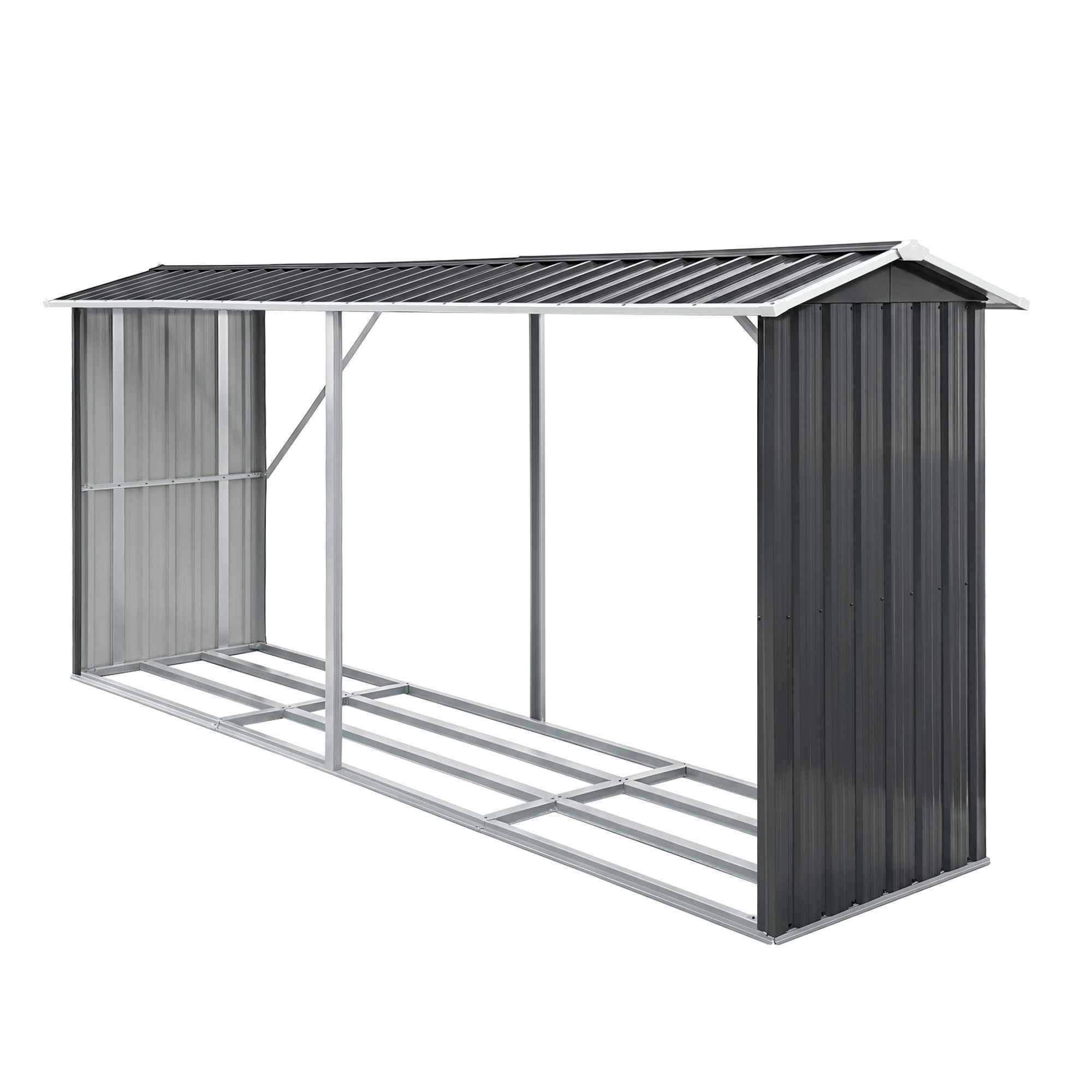 Giantz Firewood Storage Shed 334.5CM x 92CM Outdoor Log Rack Galvanised Steel Wood Holder
