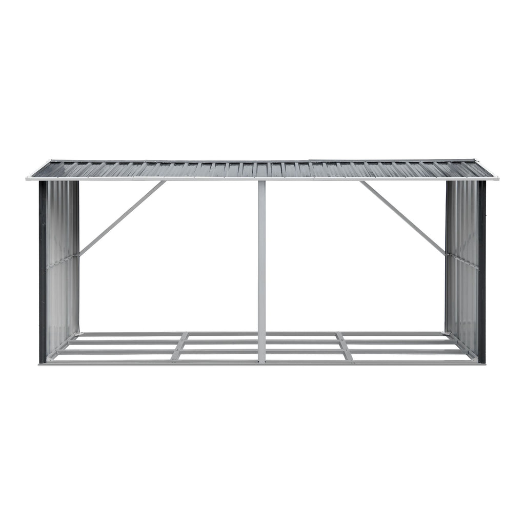 Giantz Firewood Storage Shed 334.5CM x 92CM Outdoor Log Rack Galvanised Steel Wood Holder