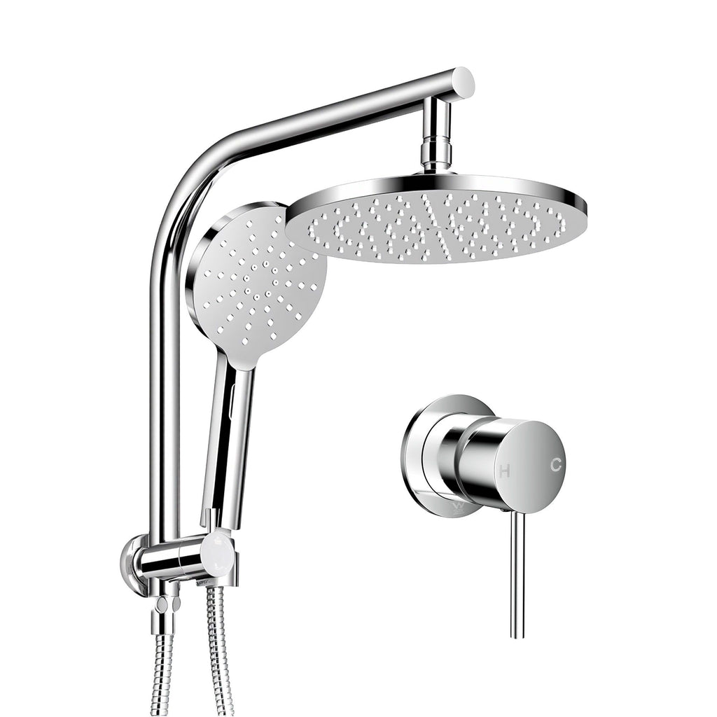 Cefito 9'' Rain Shower Head Set Handheld Round High Pressure Mixer Tap Chrome