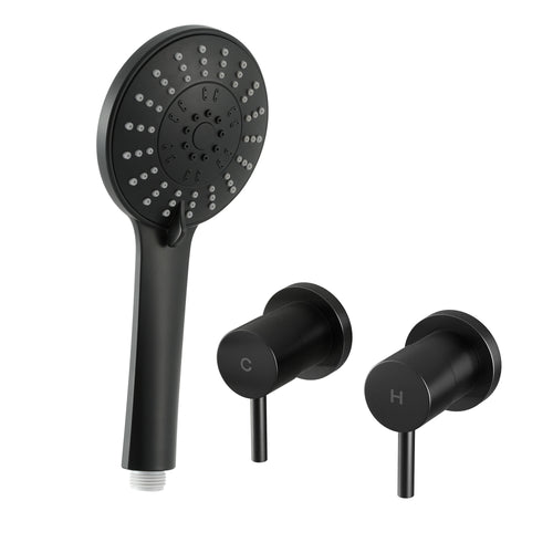 Cefito 4.5" Handheld Shower Head Round with Wall Twin Swivel Bathroom Tap