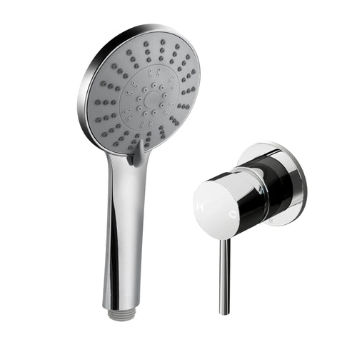 Cefito 4.5" Handheld Shower Head Round with Wall Bathroom Mixer Silver