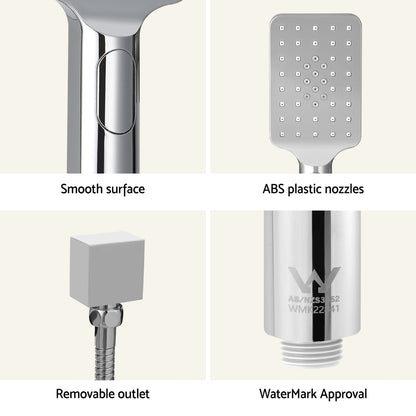 Handheld Shower Head Set 3.1'' High Pressure Silver