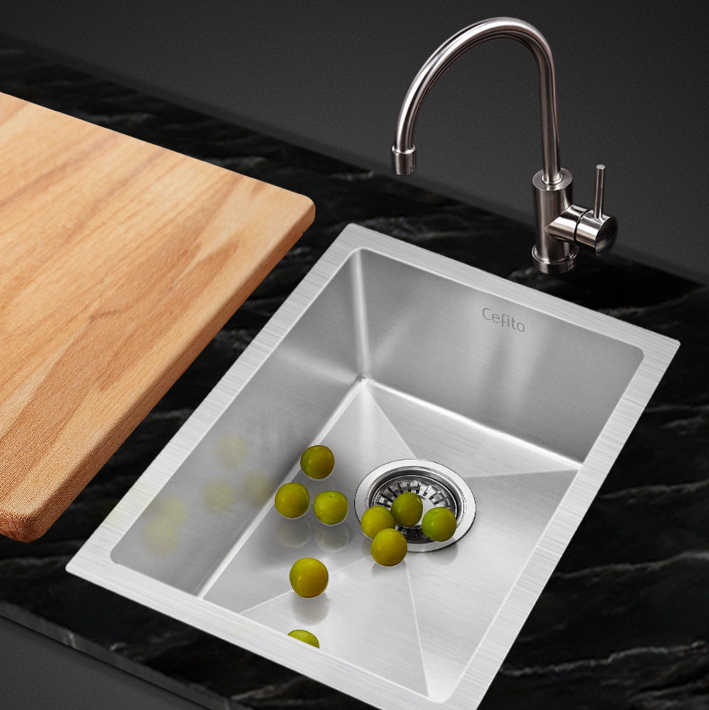 Cefito Kitchen Sink 44X34CM Stainless Steel Nano Basin Single Bowl Silver - YDS.com.au