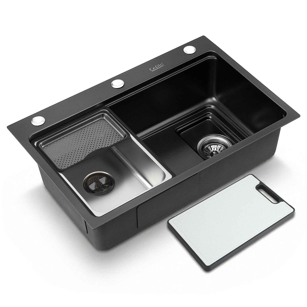 Cefito Kitchen Sink 304 Stainless Steel Bar Sink Millet Grain Water Basin Sink