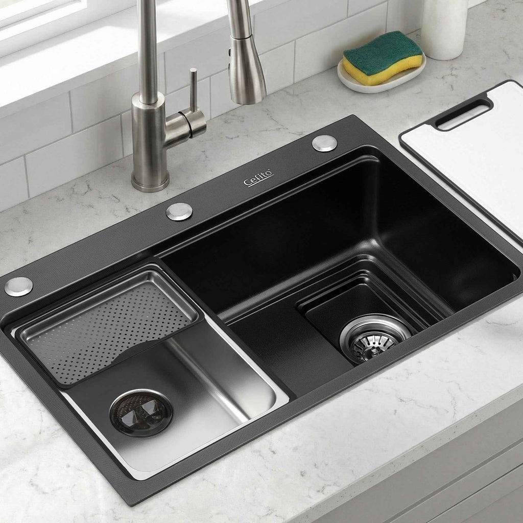 Cefito Kitchen Sink 304 Stainless Steel Bar Sink Millet Grain Water Basin Sink
