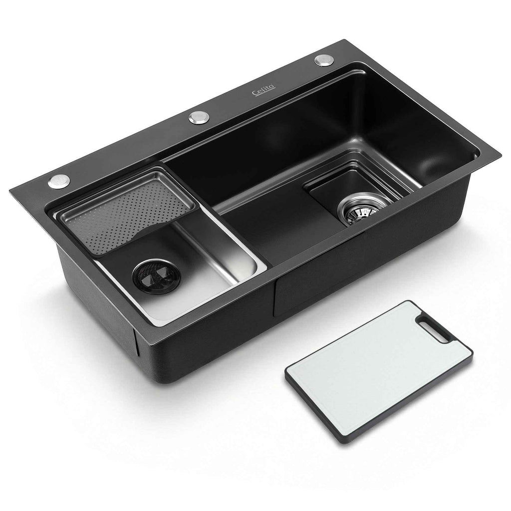 Cefito Kitchen Sink 304 Stainless Steel Bar Sink Millet Grain Water Basin Sink