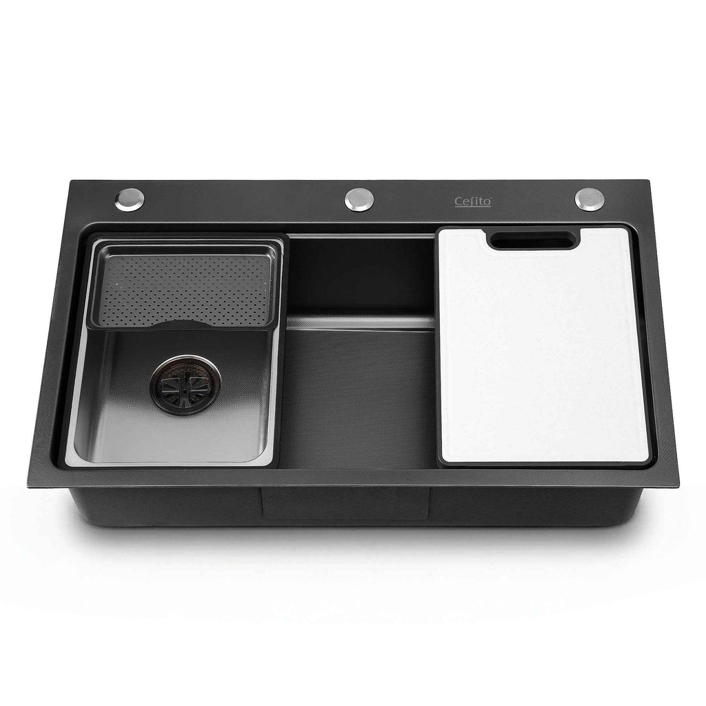 Cefito Kitchen Sink 304 Stainless Steel Bar Sink Millet Grain Water Basin Sink