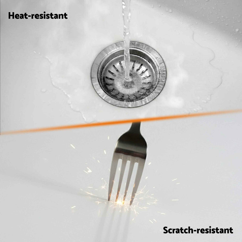 Cefito Kitchen Sink 45x45cm Granite Stone Sink Single Bowl White