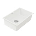 Cefito Kitchen Sink 70x45cm Granite Stone Sink Single Bowl White - YDS.com.au