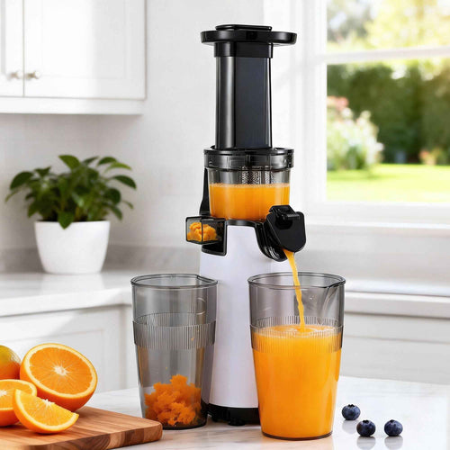 Devanti Slow Juicer Cold Press Fruit Juice Extractor 130W White