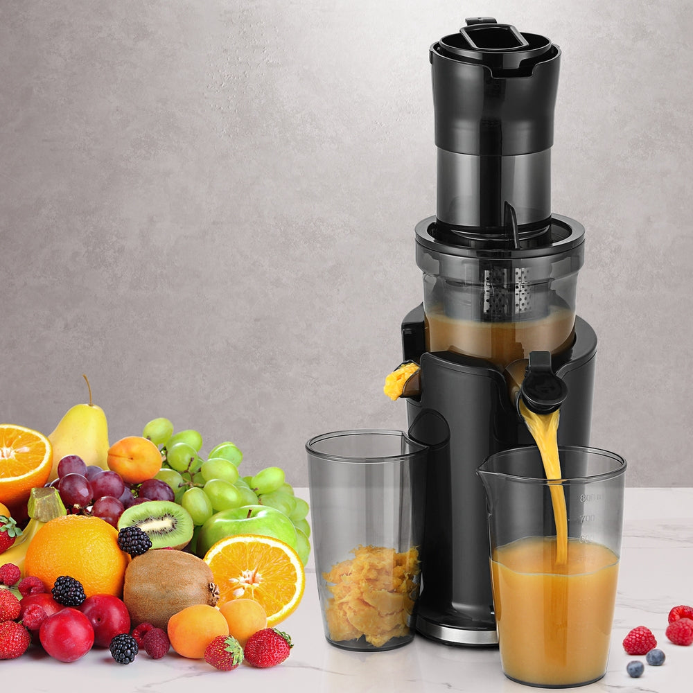 Exprimidor de frutas de prensado en frío Devanti Slow Juicer de 200 W, color negro