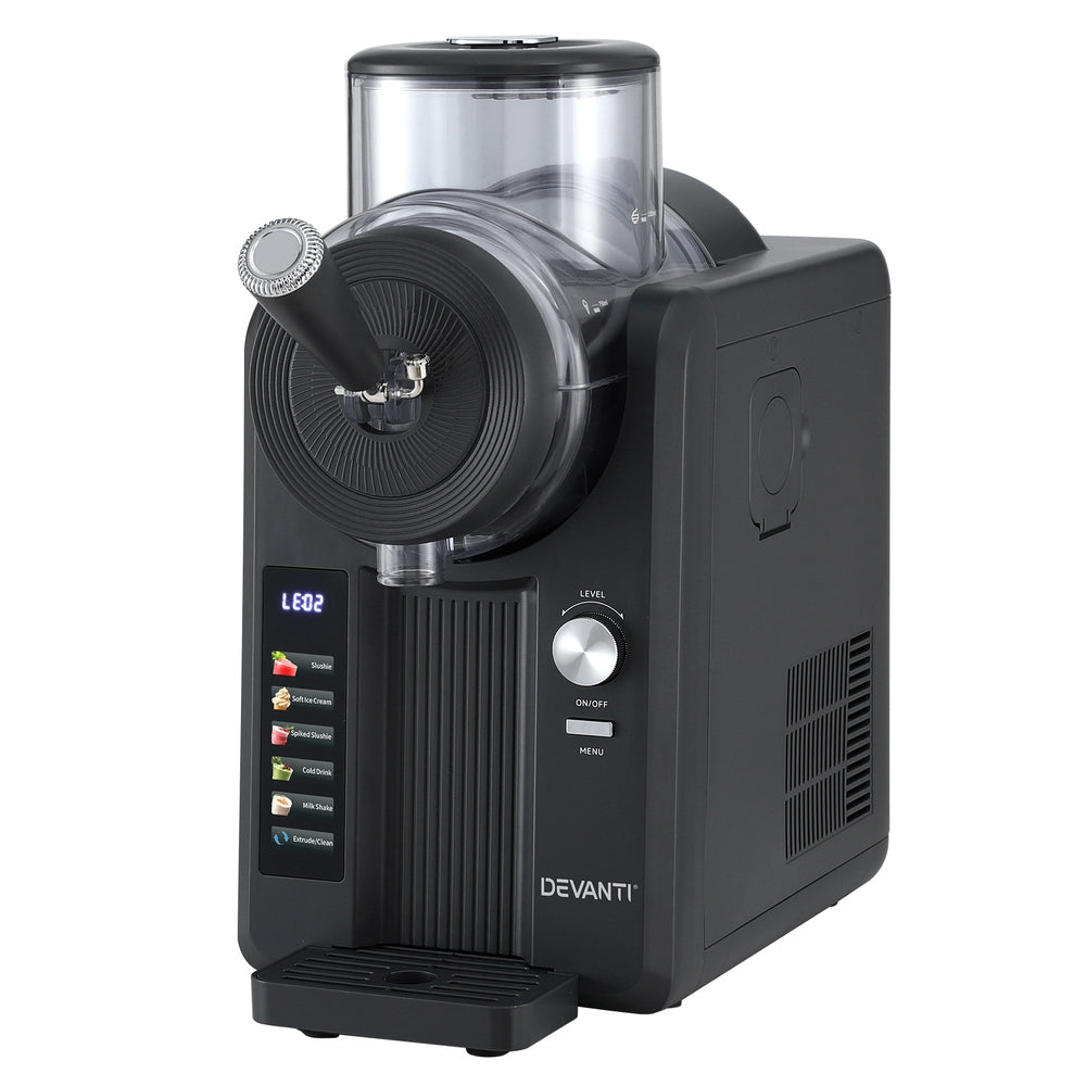 Devanti 2L Slushie Machine Ice Cream Maker Frozen Smoothies Milkshakes Black - YDS.com.au