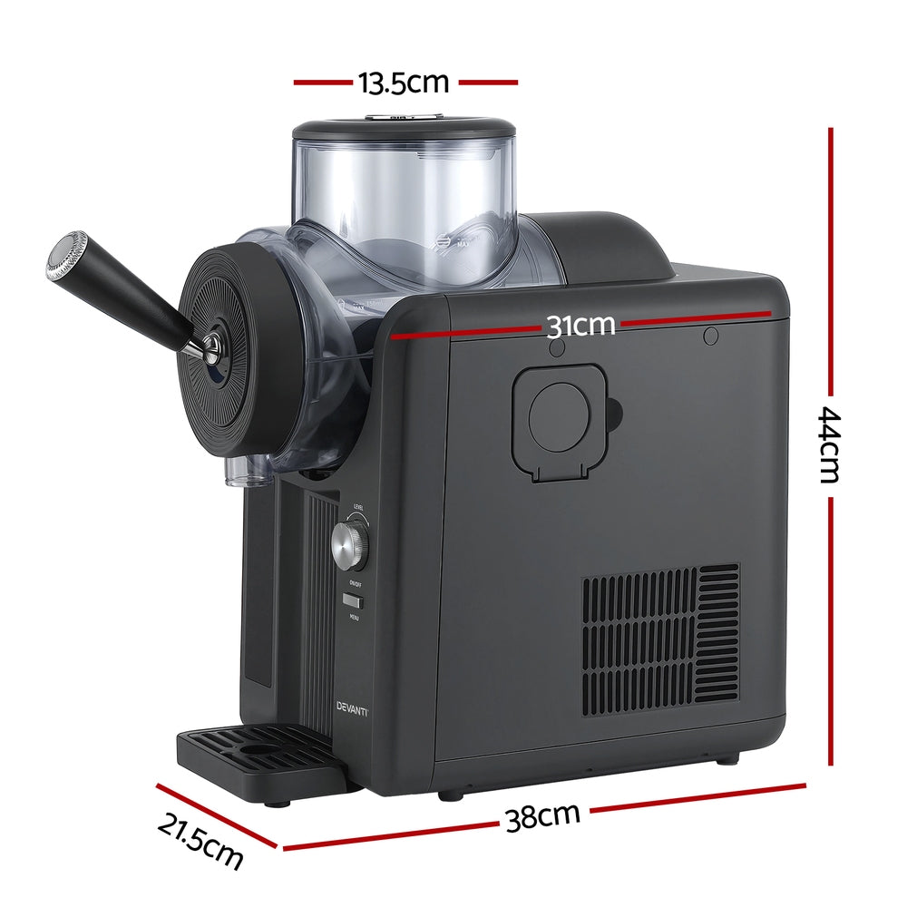 Devanti 2L Slushie Machine Ice Cream Maker Frozen Smoothies Milkshakes Black - YDS.com.au