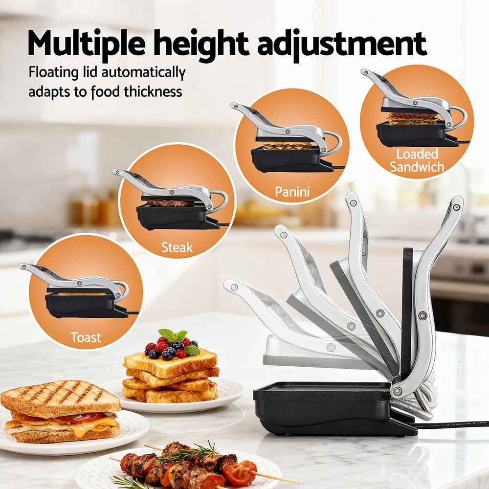 Devanti 3 in 1 Sandwich Maker Steak Press Grill 1000W