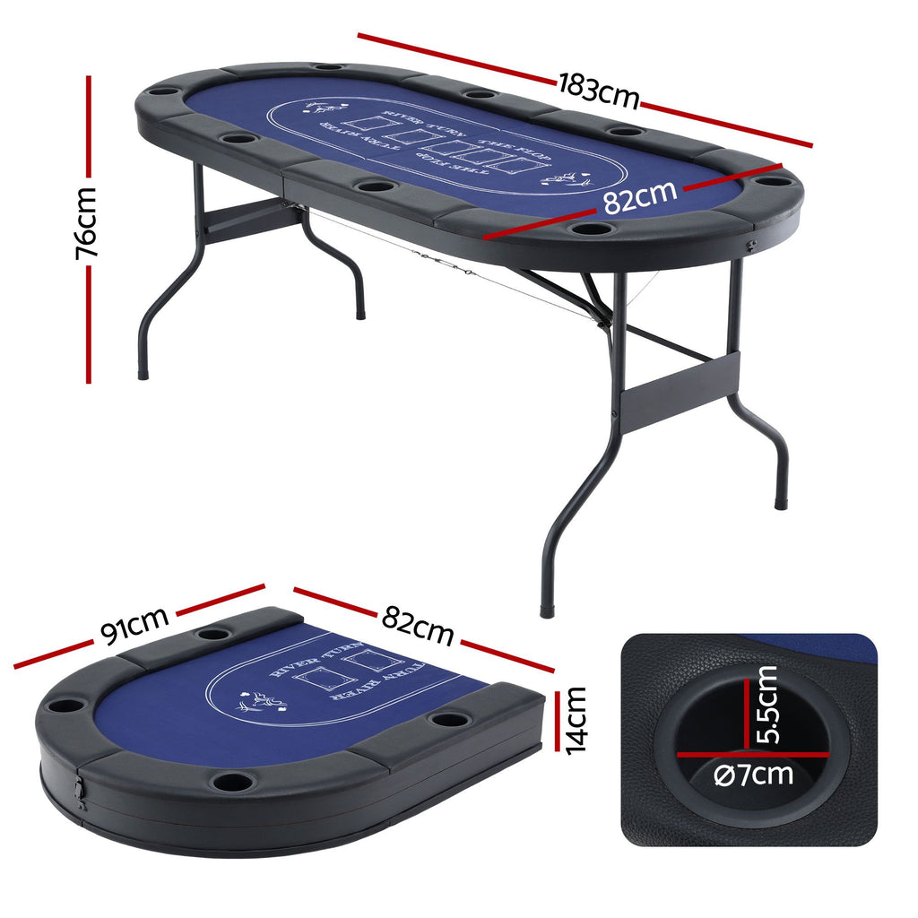 Poker Game Table Folding Poker Table 8 Player 1.8M 8-Player Table Top Cardboard