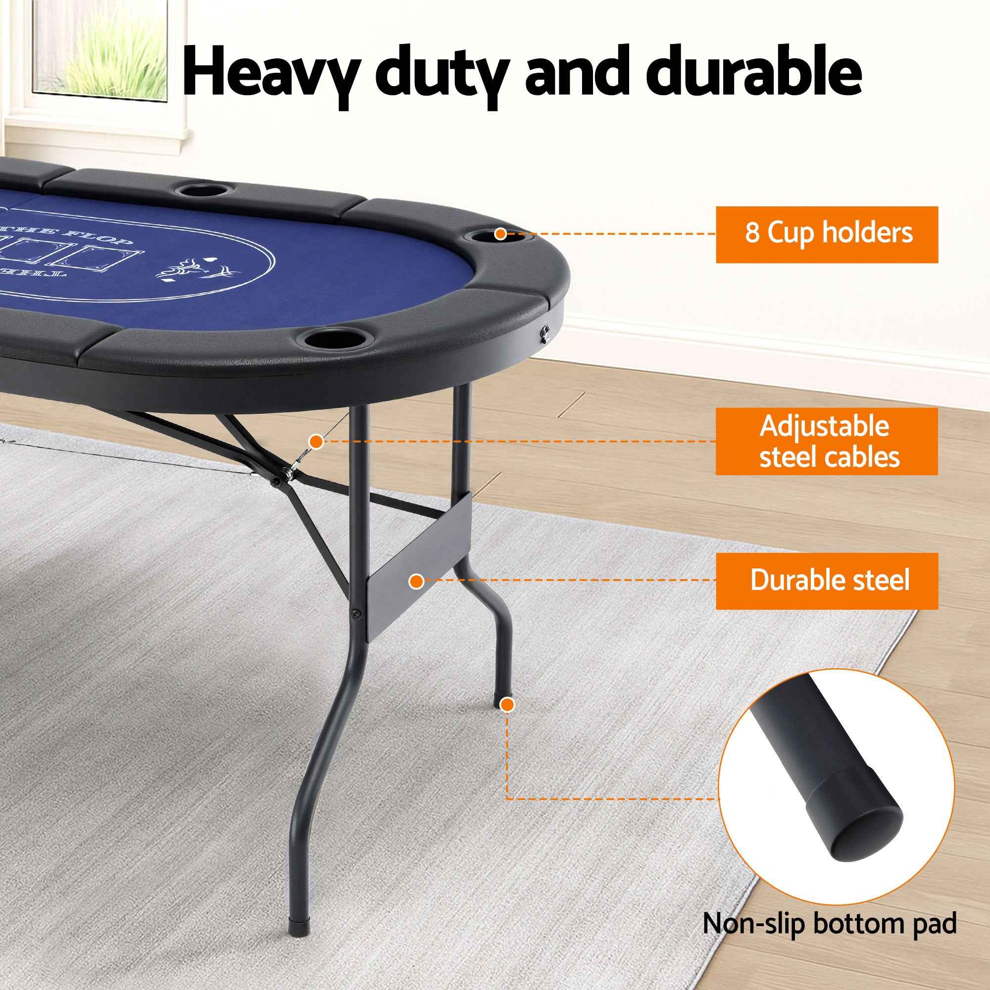 Poker Table Top Folding Poker Table 8 Player 183cm