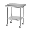 Cefito Stainless Steel Kitchen Bench w/ Splashback 760x610MM 430