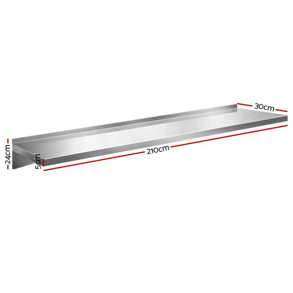 Cefito 2PCS 1200mm Stainless Steel Kitchen Wall Shelf Mounted Rack